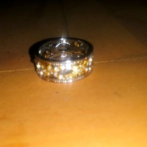 Sterling silver and gold .925 diamond ring